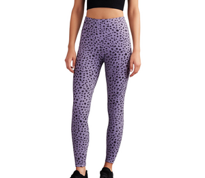 Zyia Leopard Print Leggings Yoga Pants Size 2 Purple Black Womans